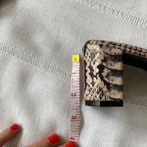 Olivia Miller 90s trendy block sandals in faux snakeskin pattern. - Picture 8 of 8